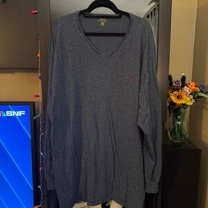GUC Ralph Lauren Polo Long Sleeve Heather Blue Tee 3XLT
